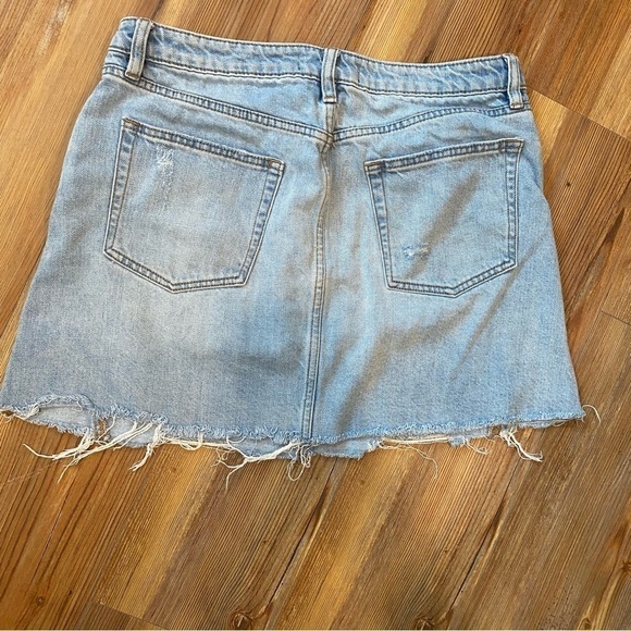 Free People We The Free Button Fly Distressed Denim Skirt - Picture 9 of 11